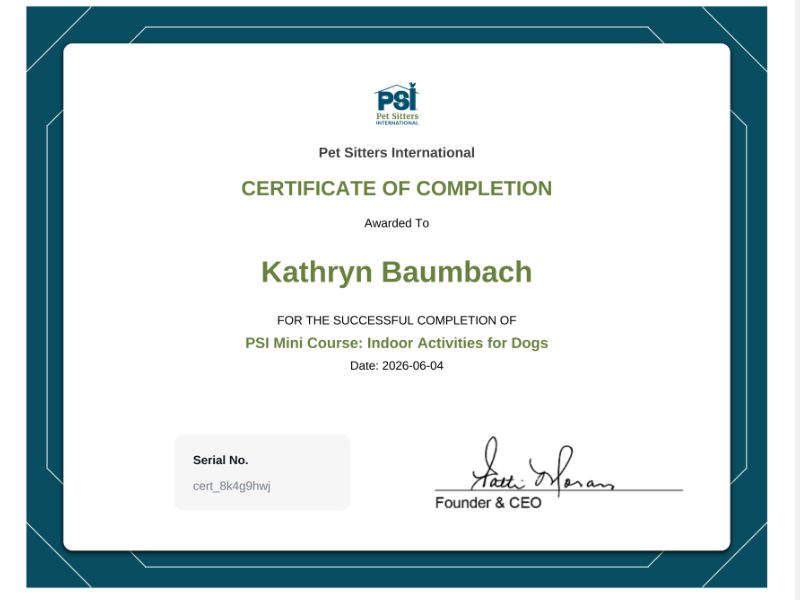 Katie Certificate Indoor Acticities for Dogs (1) Katie Certificate Indoor Acticities for Dogs